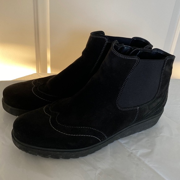 Ara black suede fleeces lined booties - Picture 2 of 15